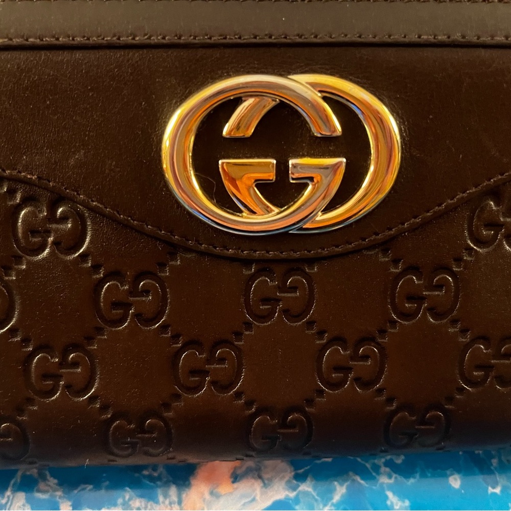 ⭐️Gucci GG Sukey brown leather wallet, EXCELLENT condition w/ box & dustbag - Picture 14 of 16